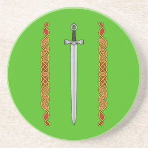 Irish Sword and Knotwork Coaster