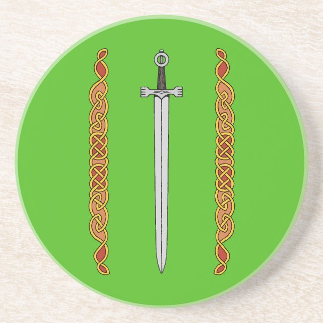 Irish Sword and Knotwork Coaster (Front)
