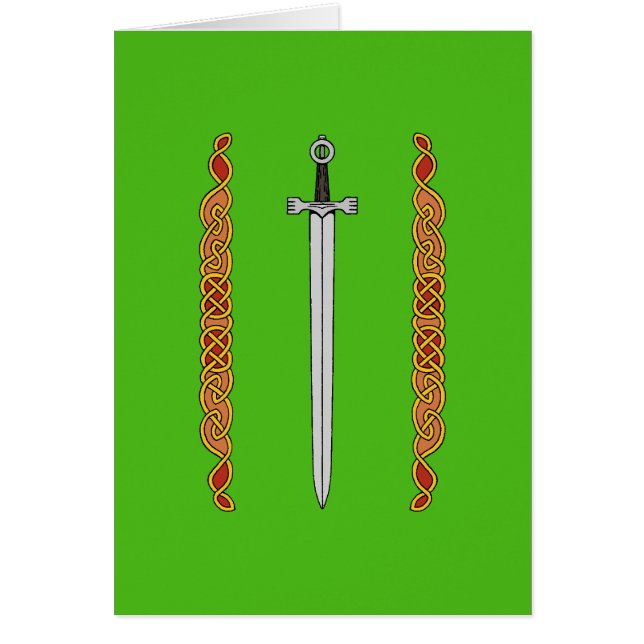 Irish Sword and Knotwork Greeting Card (Front)
