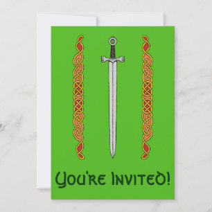 Irish Sword and Knotwork Invitation