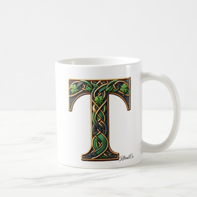 Irish T Monogram Coffee Mug (Right)