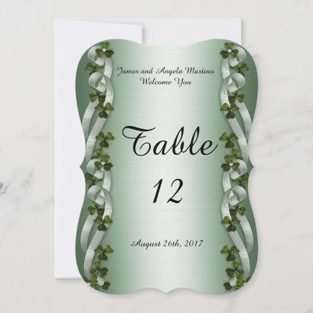 Irish table number cards (Front)