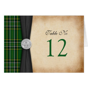Irish Tartan Celtic Claddagh Wedding Table Card