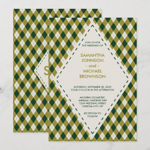 Irish Tartan Diamond Wedding Invitation
