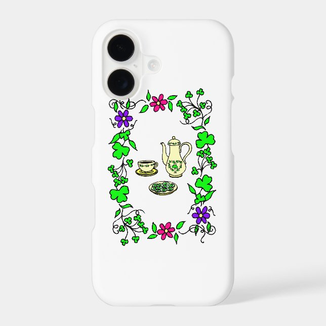 Irish Tea Set Theme St. Patrick's Day Samsung Galaxy S21 Case (Back)