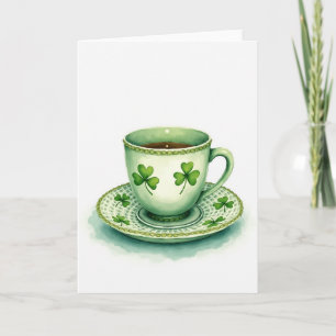 Irish Teacup Watercolor Art Card