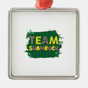 Irish Team Shamrock Metal Ornament