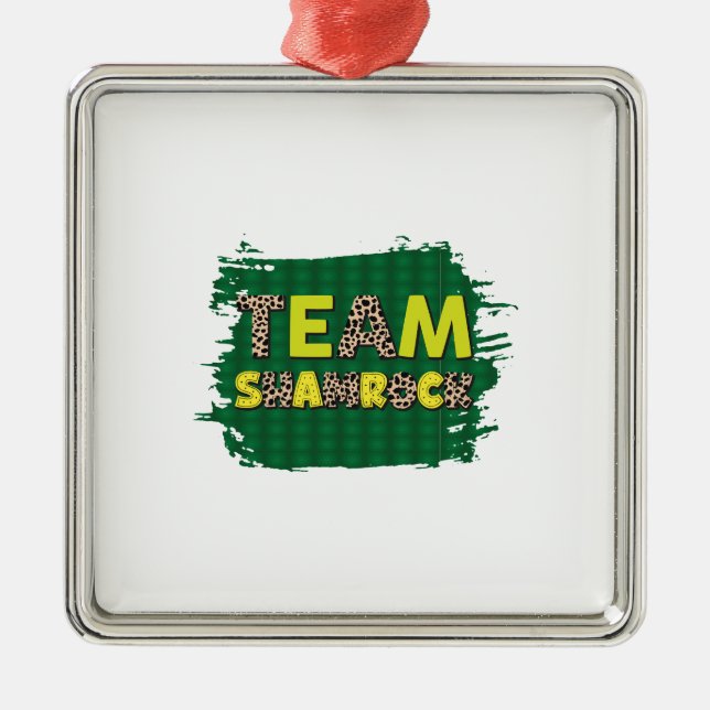 Irish Team Shamrock Metal Ornament (Front)