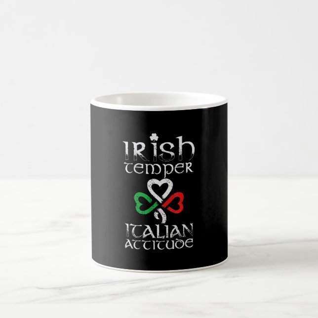 IRISH TEMPER ITALIAN ATTITUDE Flag St Patricks Day Coffee Mug (Center)