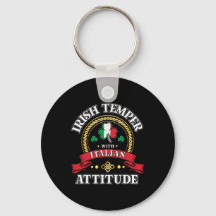 Irish Temper Italian Attitude St. Patricks Day Sha Key Ring