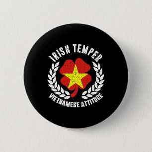 Irish Temper Vietnamese Attitude Flag St Patrick's 6 Cm Round Badge