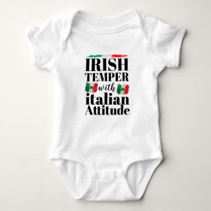 Irish Temper with Italian Attitude St. Patrick's  Baby Bodysuit