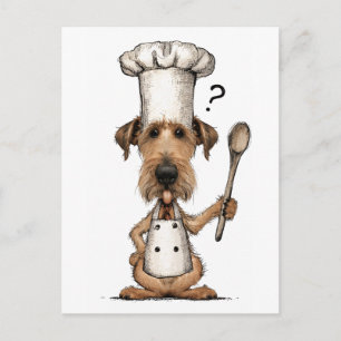 Irish Terrier Chef Cooking Funny Dog Postcard