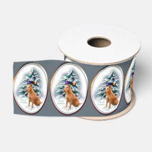 Irish Terrier Christmas Grosgrain Ribbon