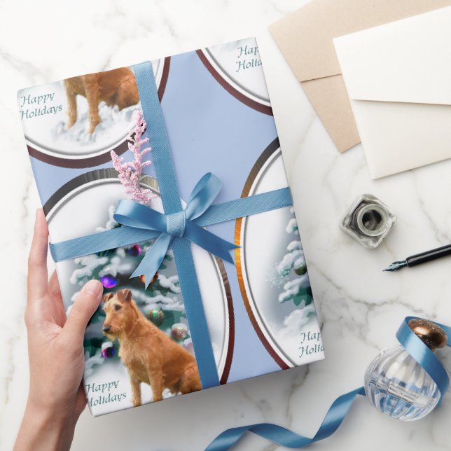 Irish Terrier Christmas Wrapping Paper (Gifting)