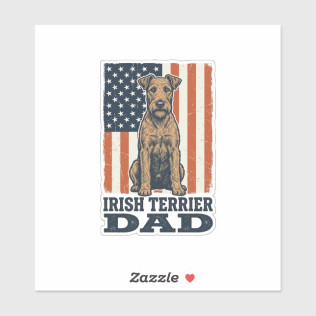 Irish Terrier Dad Patriotic Vintage (Sheet)