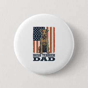 Irish Terrier Dad Patriotic Vintage 6 Cm Round Badge