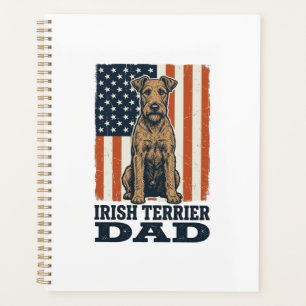 Irish Terrier Dad Patriotic Vintage Planner