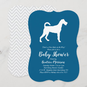 Irish Terrier Dog Baby Shower Blue Boy Invitation