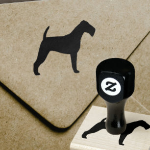 Irish Terrier Dog Breed Silhouette Rubber Stamp