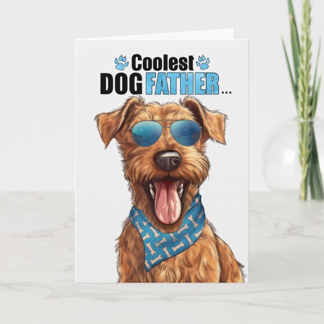 Irish Terrier Dog Coolest Dad Father's Day Holiday Card (Front)