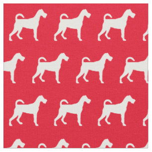 Irish Terrier Dog Silhouette Pet Red Fabric