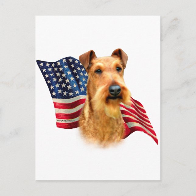 Irish Terrier Flag Postcard (Front)