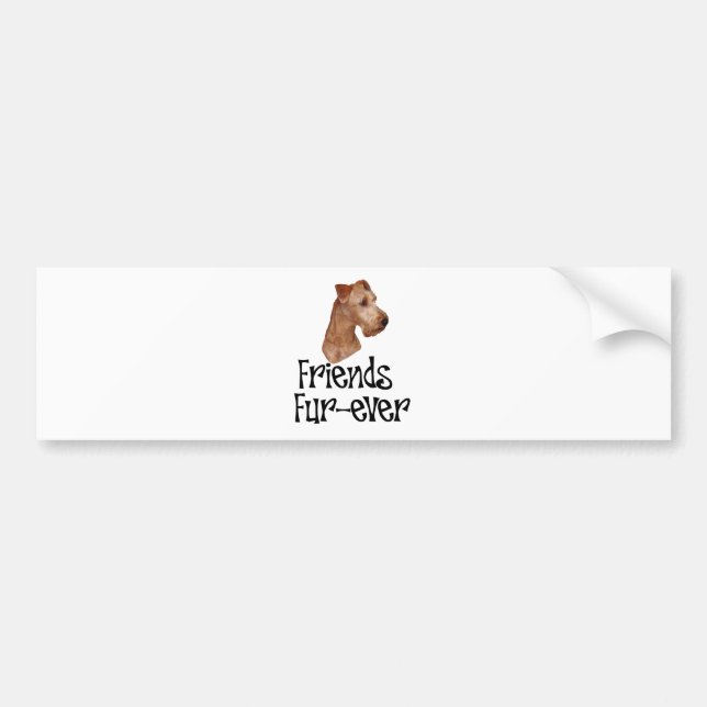 Irish Terrier "Friends Fur-ever" Bumper Sticker (Front)