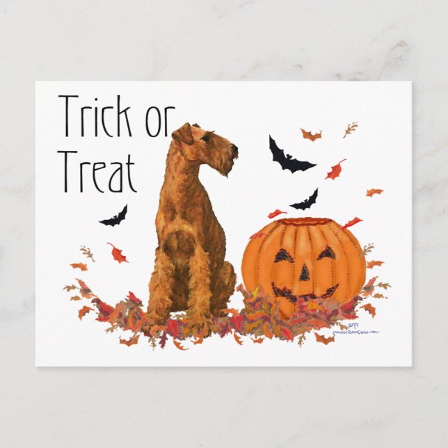 Irish Terrier Halloween Postcard (Front)