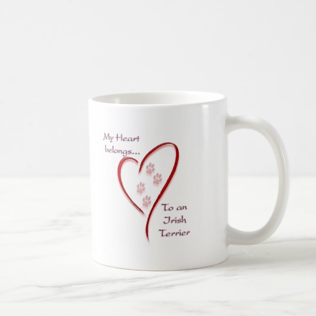 Irish Terrier Heart Belongs Coffee Mug (Right)