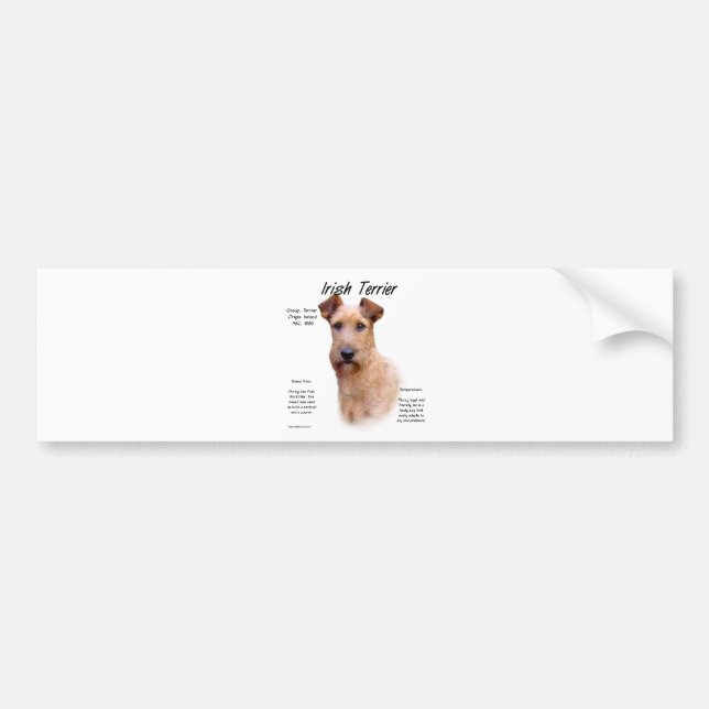 Irish Terrier History Design Bumper Sticker (Front)
