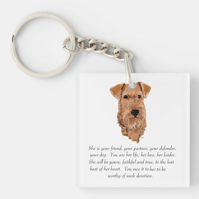 Irish Terrier Keepsake - Female Key Ring (Front)
