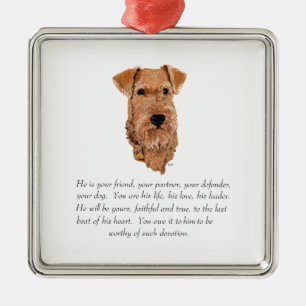 Irish Terrier Keepsake - Male Metal Ornament