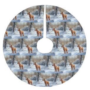 Irish Terrier Let It Snow Christmas Brushed Polyester Tree Skirt