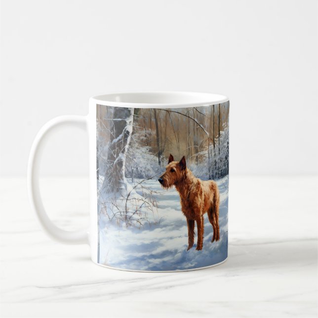 Irish Terrier Let It Snow Christmas Coffee Mug (Left)