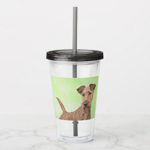 Irish Terrier Painting - Cute Original Dog Art Acrylic Tumbler