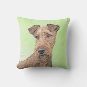 Irish Terrier Painting - Cute Original Dog Art Cushion