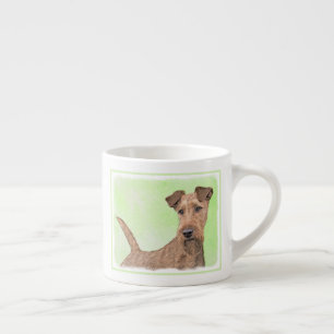 Irish Terrier Painting - Cute Original Dog Art Espresso Cup
