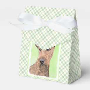 Irish Terrier Painting - Cute Original Dog Art Favour Box