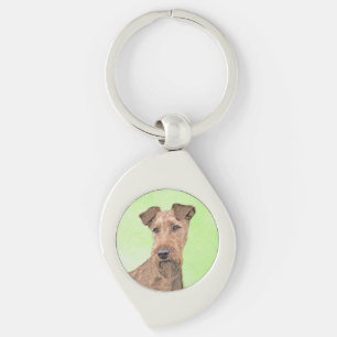 Irish Terrier Painting - Cute Original Dog Art Key Ring