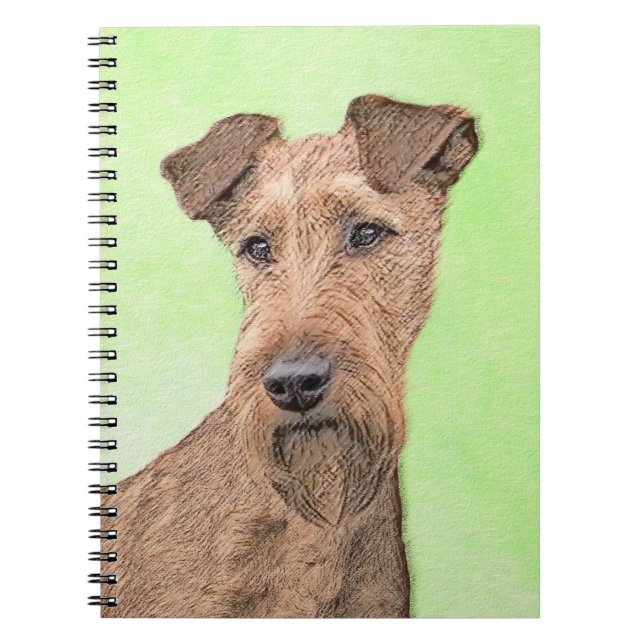 Irish Terrier Painting - Cute Original Dog Art Notebook (Front)