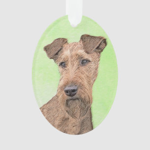 Irish Terrier Painting - Cute Original Dog Art Ornament