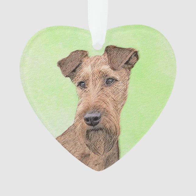 Irish Terrier Painting - Cute Original Dog Art Ornament (Front)