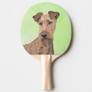 Irish Terrier Painting - Cute Original Dog Art Ping Pong Paddle