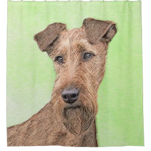 Irish Terrier Painting - Cute Original Dog Art Shower Curtain