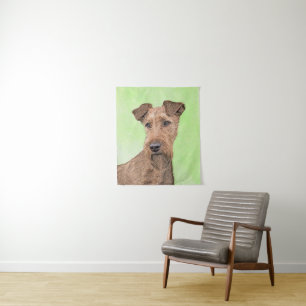 Irish Terrier Painting - Cute Original Dog Art Tapestry