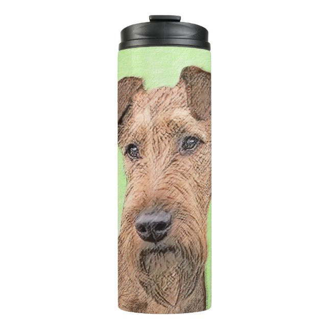 Irish Terrier Painting - Cute Original Dog Art Thermal Tumbler (Front)