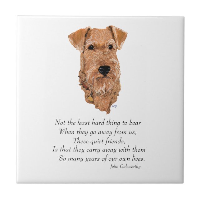 Irish Terrier Rainbow Bridge Ceramic Tile (Front)