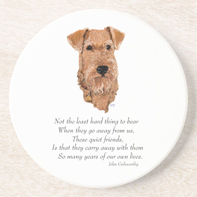 Irish Terrier Rainbow Bridge Coaster (Front)