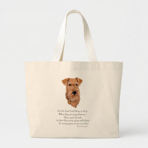 Irish Terrier Rainbow Bridge Large Tote Bag